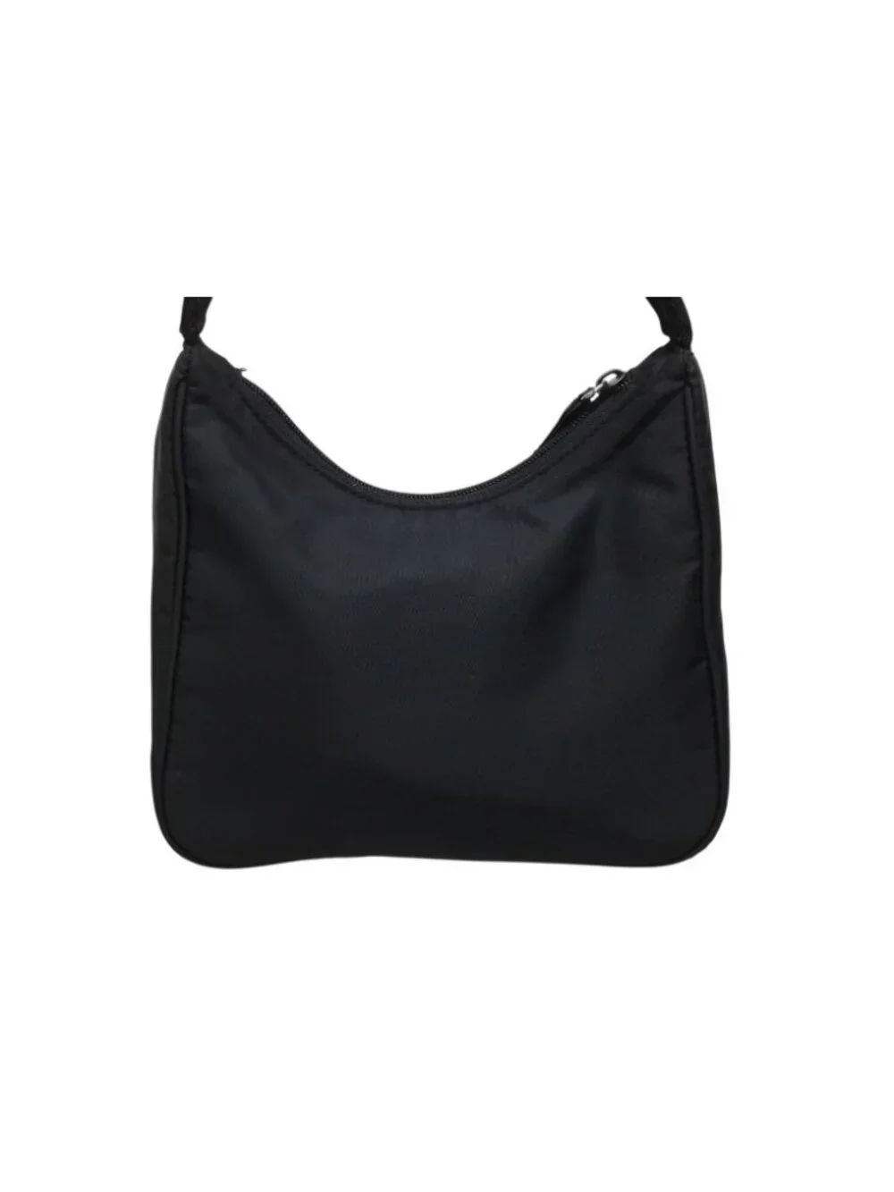 Prada Hobo Handbag Triangle Logo Nylon Black